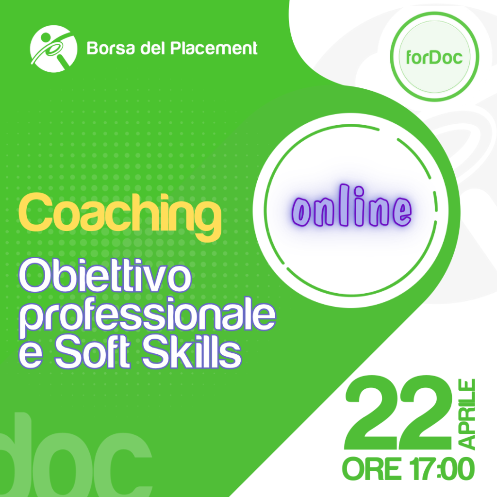 Coaching forDoc in sei sessioni | Obiettivo professionale e Soft Skills