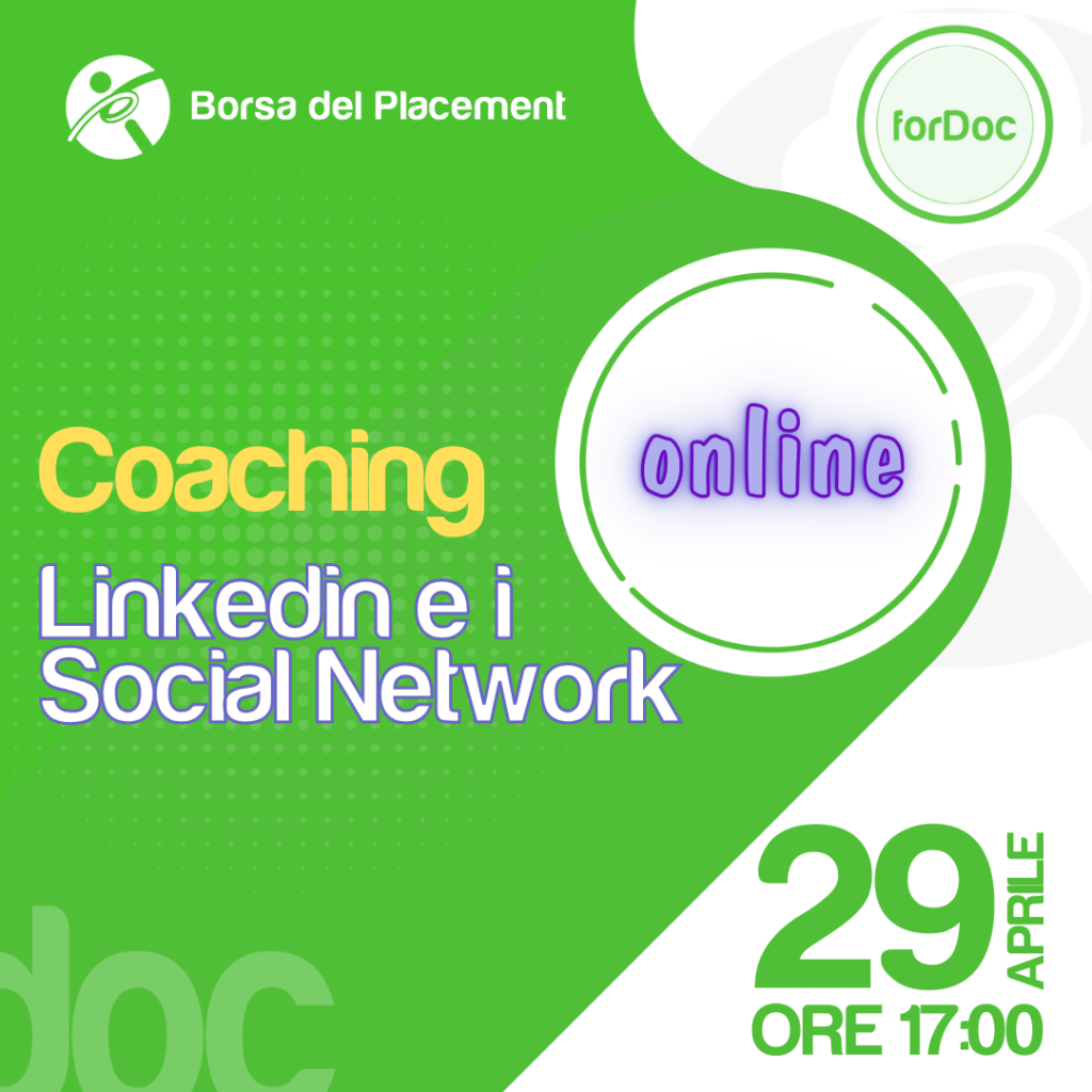 Coaching forDoc in sei sessioni | Linkedin e i Social Network